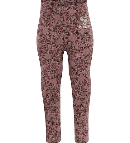 Hummel Leggings - hmlFia - Deep Taupe m. Slvglimmer