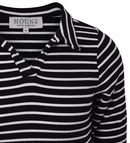 Hound Bluse - Rib Striped - Sort/Hvid