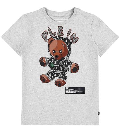 Philipp Plein T-Shirt - Teddy Bear - Grmeleret m. Similisten