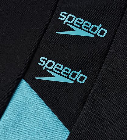 Speedo Badebukser - Boom Logo Splice Aquashorts - Sort/Turkis