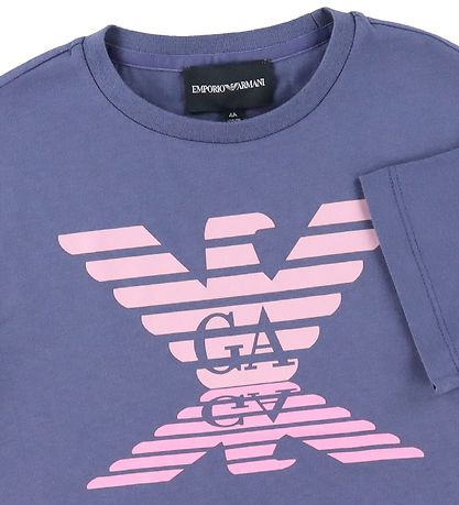 Emporio Armani T-shirt - Blue Indaco m. Rosa