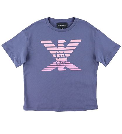 Emporio Armani T-shirt - Blue Indaco m. Rosa