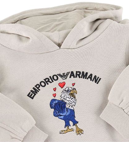 Emporio Armani Sweatkjole - Silver Cloud m. rn