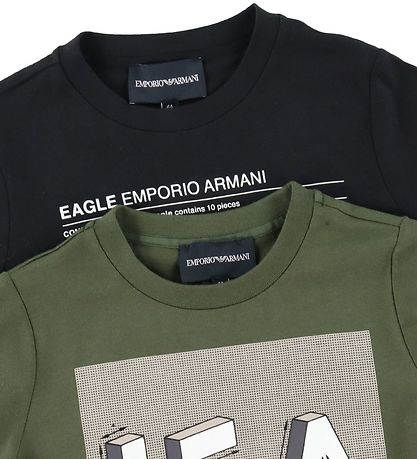 Emporio Armani T-shirts - 2-pak - Sort/Armygrn