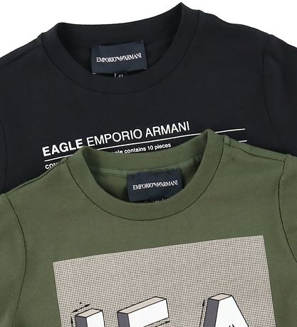 Emporio Armani T-shirts - 2-pak - Sort/Armygrøn