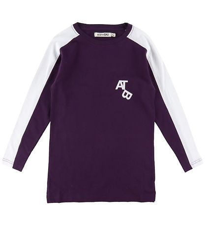 Add to Bag Bluse - Mørk Lilla m. Print