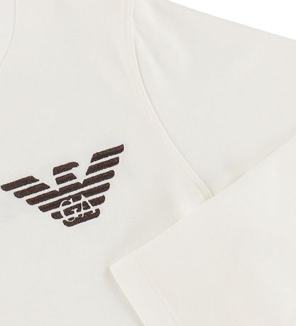 Emporio Armani Bluse - Hvid/Brun m. Logo