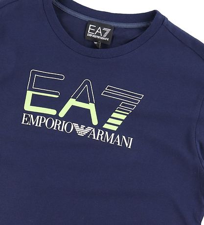 EA7 T-shirt - Navy m. Lime