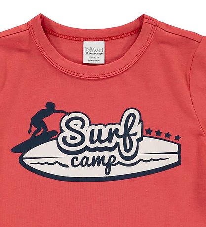 Freds World T-Shirt - Surf Camp - Cranberry