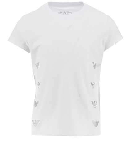 EA7 T-shirt - Hvid m. Slvlogoer