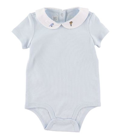 Polo Ralph Lauren Body k/æ - Baby Collection - Lyseblå m. Fugl