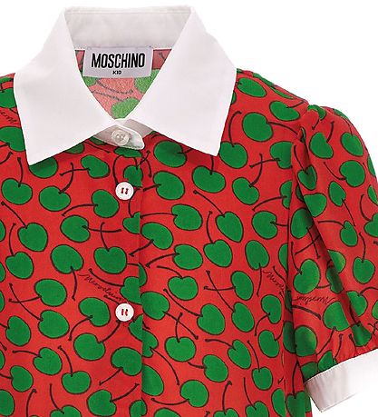 Moschino Kjole - Rd/Grn m. Br