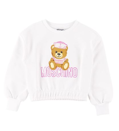 Moschino  Sweatst - Hvid/Rosa m. Print/Pailletter