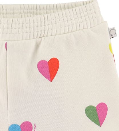 Stella McCartney Kids Sweatshorts - Hvid m. Hjerter