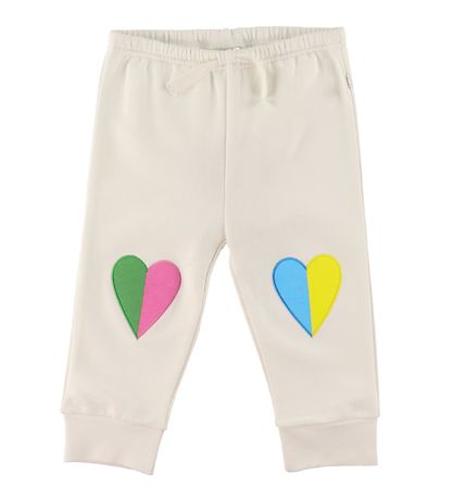 Stella McCartney Kids Sweatpants - Hvid m. Hjerter