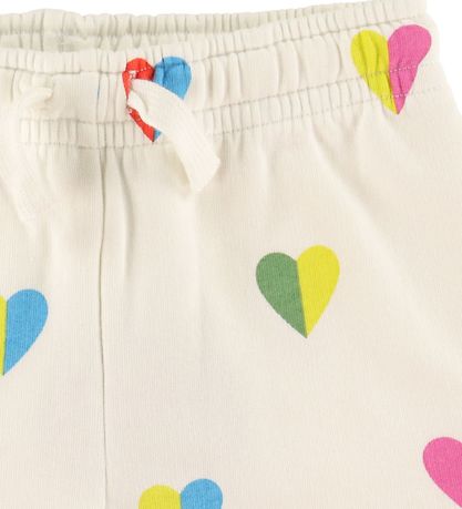 Stella McCartney Kids Sweatshorts - Hvid m. Hjerter