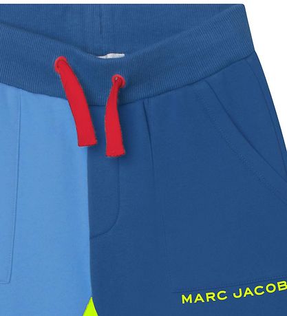 Little Marc Jacobs Sweatshorts - Bl/Lysebl m. Neongul