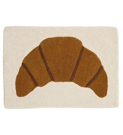 OYOY Vægtæppe/Gulvtæppe - 65x45 cm - Brun m. Croissant