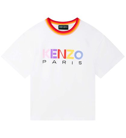 Kenzo T-shirt - Hvid/Multifarvet m. Print