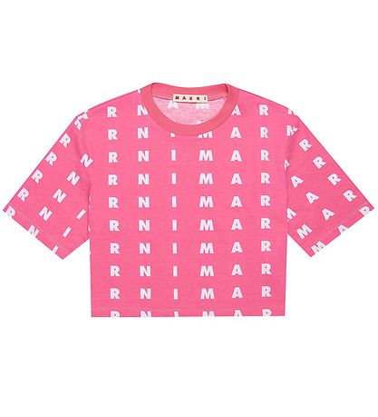 Marni T-Shirt - Cropped - Pink m. Hvid