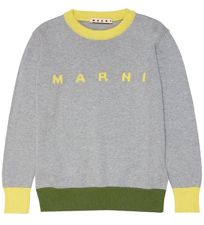 Marni Bluse - Strik - Grmeleret m. Gul/Armygrn