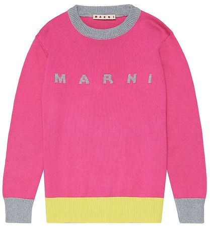 Marni Bluse - Strik - Pink m. Grmeleret/Gul