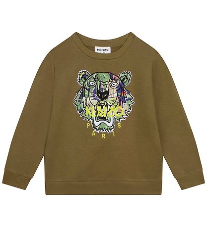 Kenzo Sweatshirt - Armygrn m. Tiger