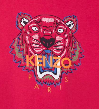 Kenzo T-shirt - Fuschia m. Tiger