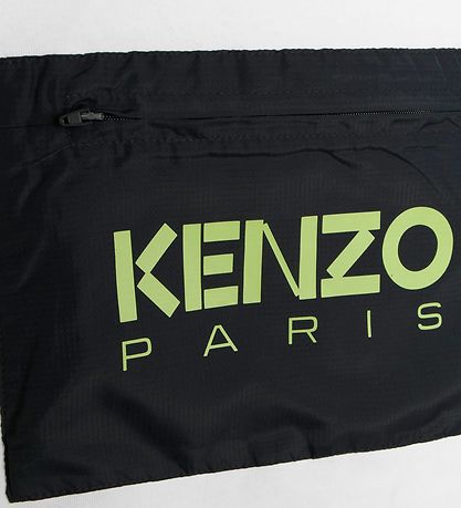 Kenzo T-shirt m. Hætte - Hvid m. Blå/Navy