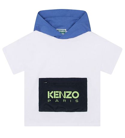 Kenzo T-shirt m. Htte - Hvid m. Bl/Navy