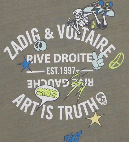 Zadig & Voltaire T-shirt - Kaki Clair m. Print
