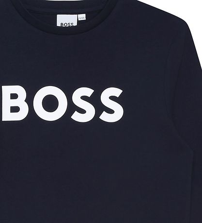 BOSS Bluse - Navy m. Hvid