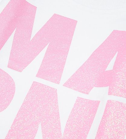 Marni Sweatshirt - Cropped - Hvid/Pink m. Glimmer
