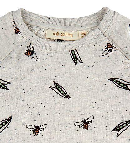 Soft Gallery Sweatshirt - SgAlexi - Bees And Peas - Light Grey