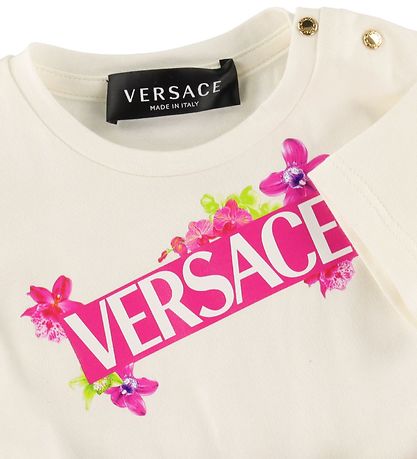 Versace Kjole - Orchid - Hvid/Sort m. Pink