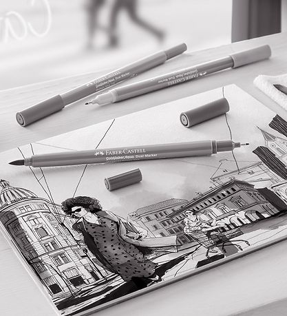 Faber-Castell Tuscher - 6 stk. - Grå