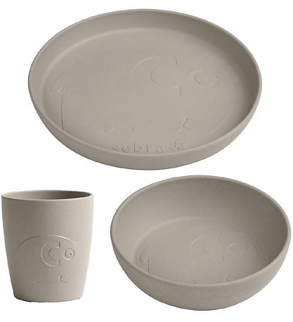 Sebra Spisesæt - Bioplast - 3 dele - MUMS - Jetty Beige
