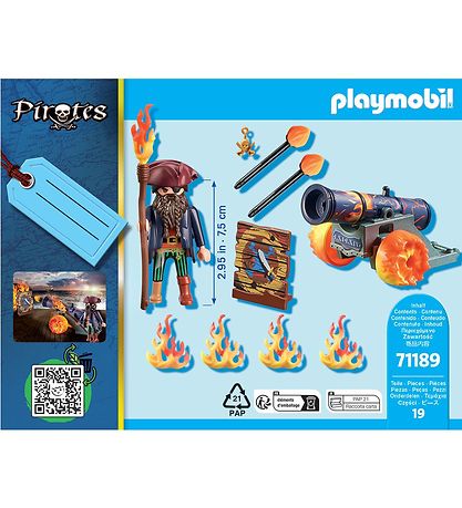 Playmobil Pirates - Pirat med kanon - 71189 - 19 Dele