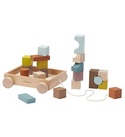 Kids Concept Trkvogn m. Stableklodser - Neo - Multi