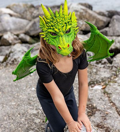 Great Pretenders Udklædning - Dragemaske - Grøn