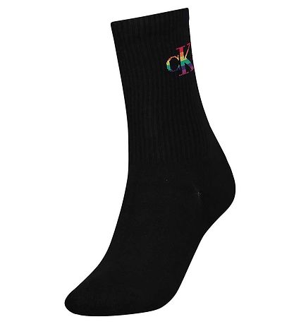 Calvin Klein Strømper - Rib - Pride - Sort m. Logo