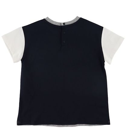 Emporio Armani T-shirt - Grmeleret/Navy m. Hvid