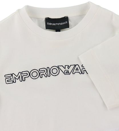 Emporio Armani T-shirt - Hvid m. Broderi