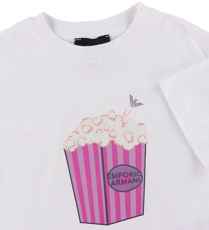 Emporio Armani T-shirt - Hvid m. Popcorn