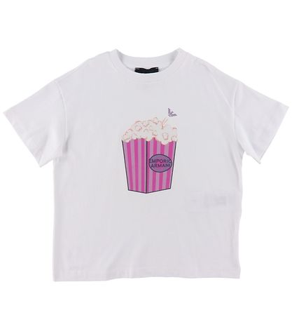 Emporio Armani T-shirt - Hvid m. Popcorn