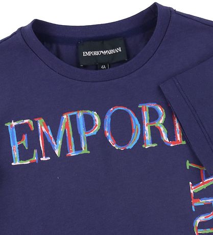 Emporio Armani T-shirt - Blu Mora m. Print