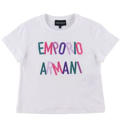 Emporio Armani T-shirt - Hvid m. Broderi