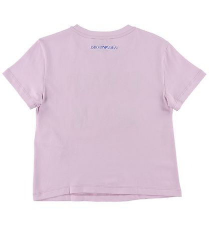 Emporio Armani T-shirt - Lyslilla m. Broderi