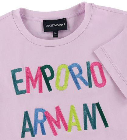 Emporio Armani T-shirt - Lyslilla m. Broderi