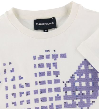 Emporio Armani T-shirt - Hvid m. Lilla